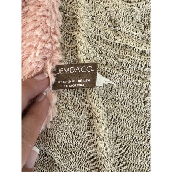 13” Demdaco Flamingo Soft Pink Lovey Rattle Security Blanket Pink Light Plush - Picture 4 of 8